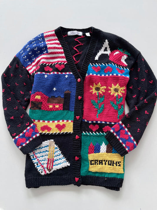Karen Scott Embroidered Vintage Cardigan-Bust 48
