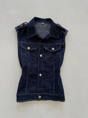 Deep Blue Denim Top-Bust 36