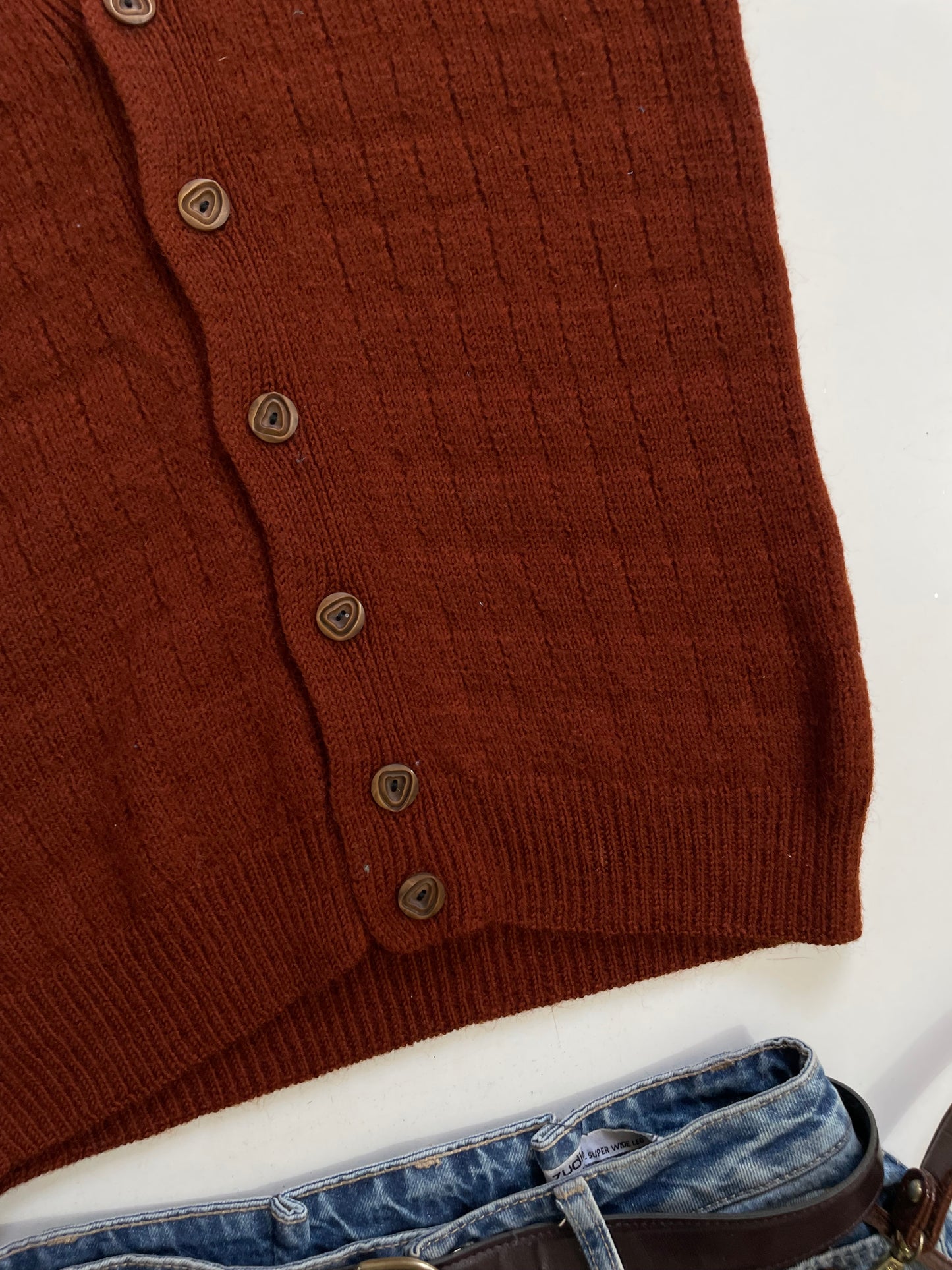 Brown Vintage Soft Sweater Vest - Bust 32 to 34