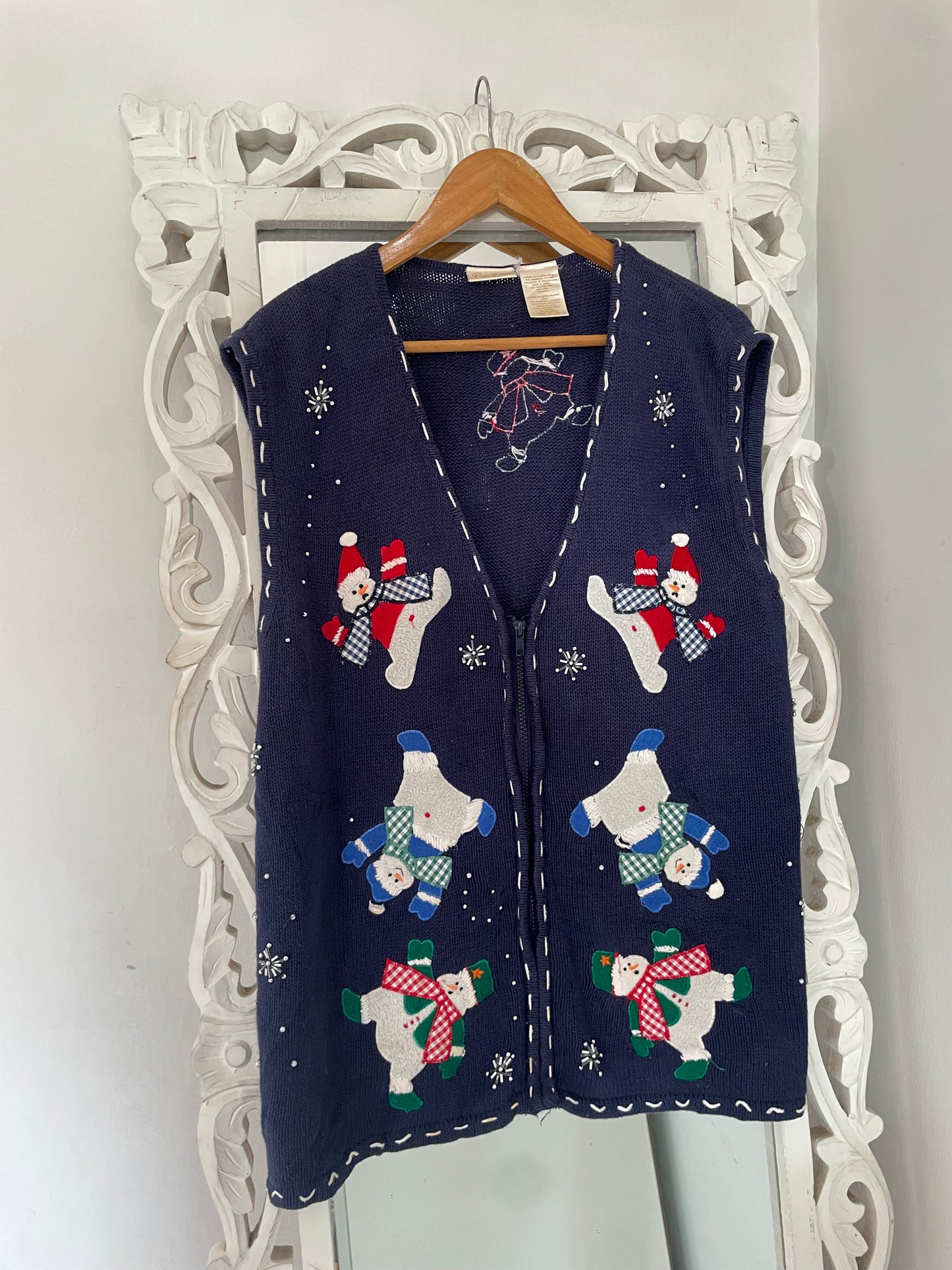Bobbie Brooks Embroidered Christmas Sweater Vest-Bust 48