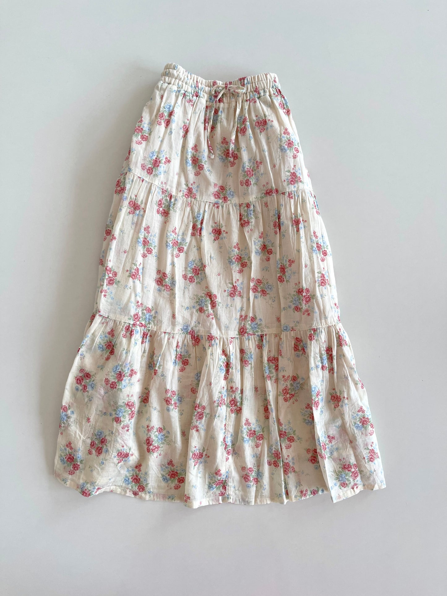 Floral Vintage 100% Cotton Skirt-Waist 28 to 34
