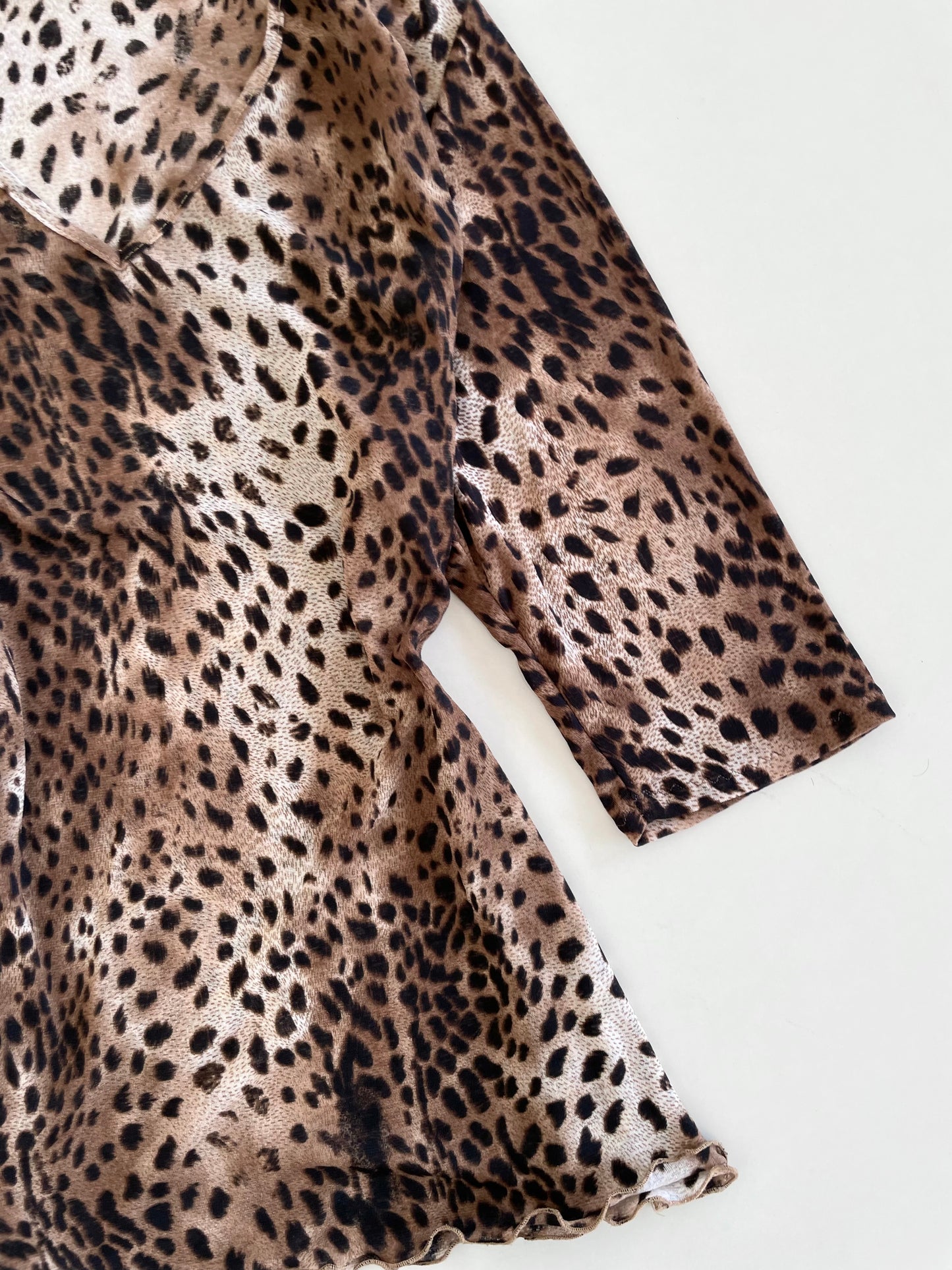 Animal Print Sheer Top-Bust 44 to 48
