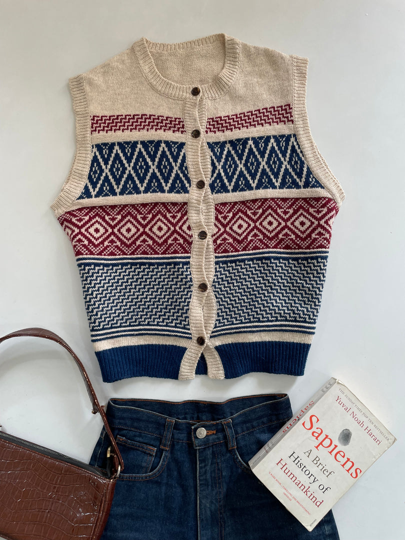 Chunky Sweater Vest-Bust 40