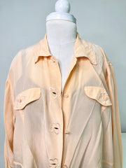 Embroidered Pure Silk Shirt-Bust 44