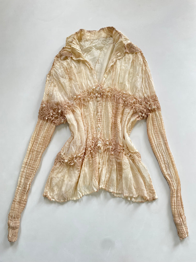 Vintage Tie Dyed Sheer Shirt-Bust 46