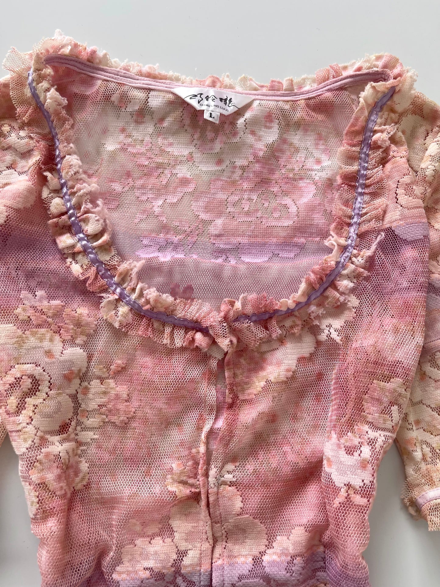 Vintage Lace Sheer Top-Bust 36 to 38