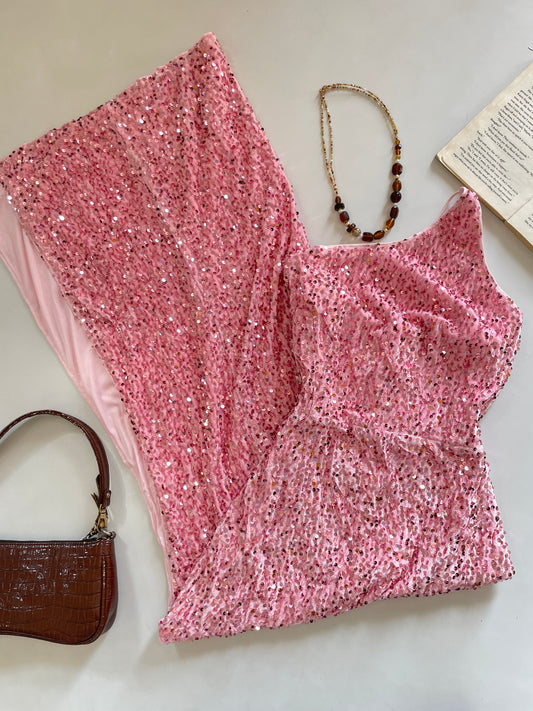 Sequin Slit Dress-Bust 36