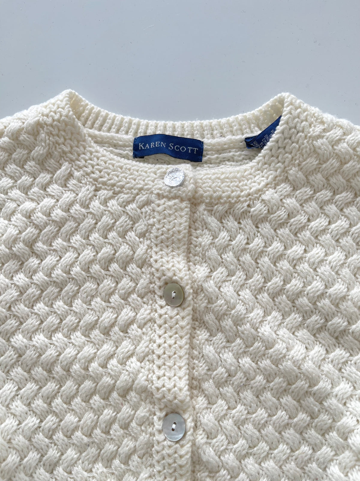 Karen Scott Solid Sweater Cardigan-Bust 42