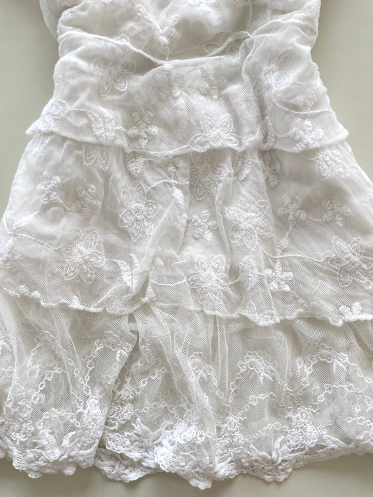 Vintage Ruffle & Lace Dress-Bust 30 to 32