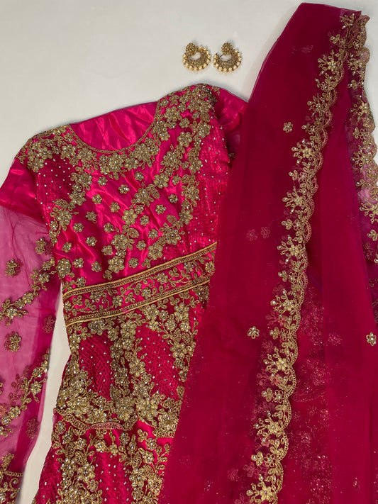 Heavily Embroidered Semi Stitched Kurta Set-Freesize 30 to 42