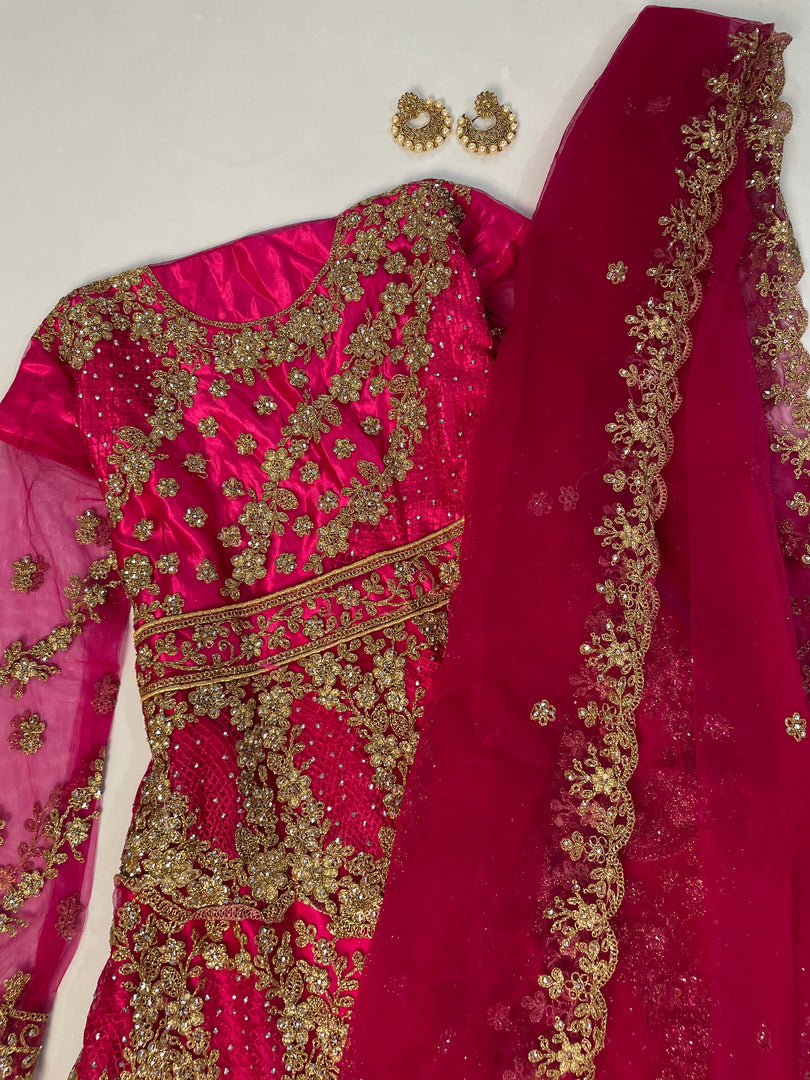 Heavily Embroidered Semi Stitched Kurta Set-Freesize 30 to 42