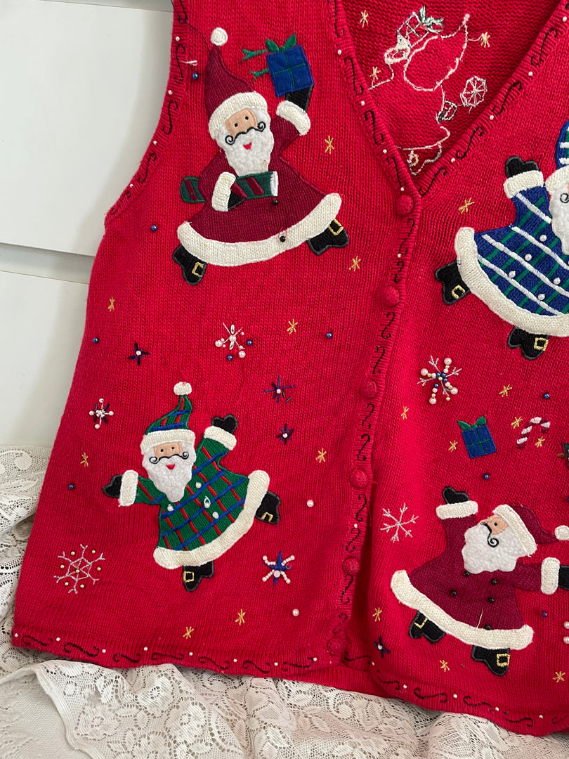 Vintage Christmas Sweater Vest-Bust 46