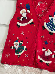 Vintage Christmas Sweater Vest-Bust 46