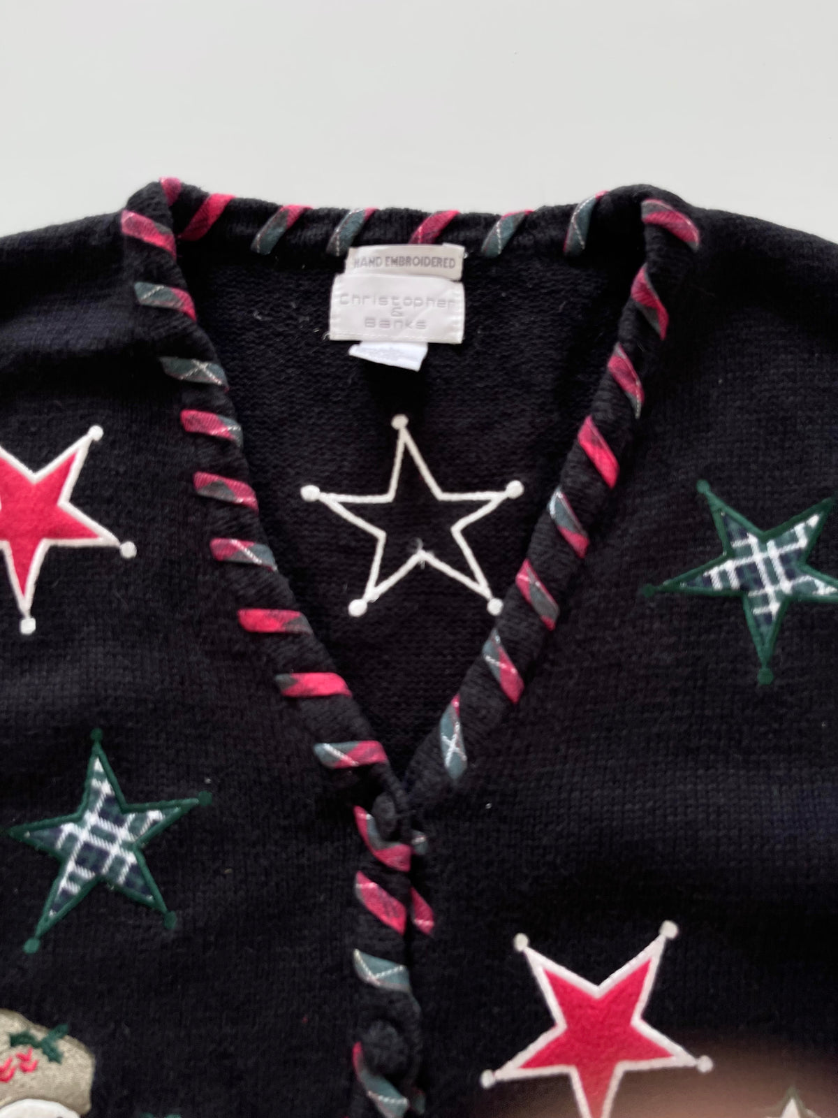 Christopher&Banks Embroidered Christmas Vest Sweater-Bust 44