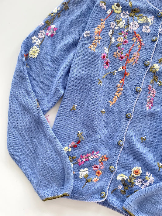 Maggie Sweet Hand Embroidered Sweater Cardigan-Bust 46