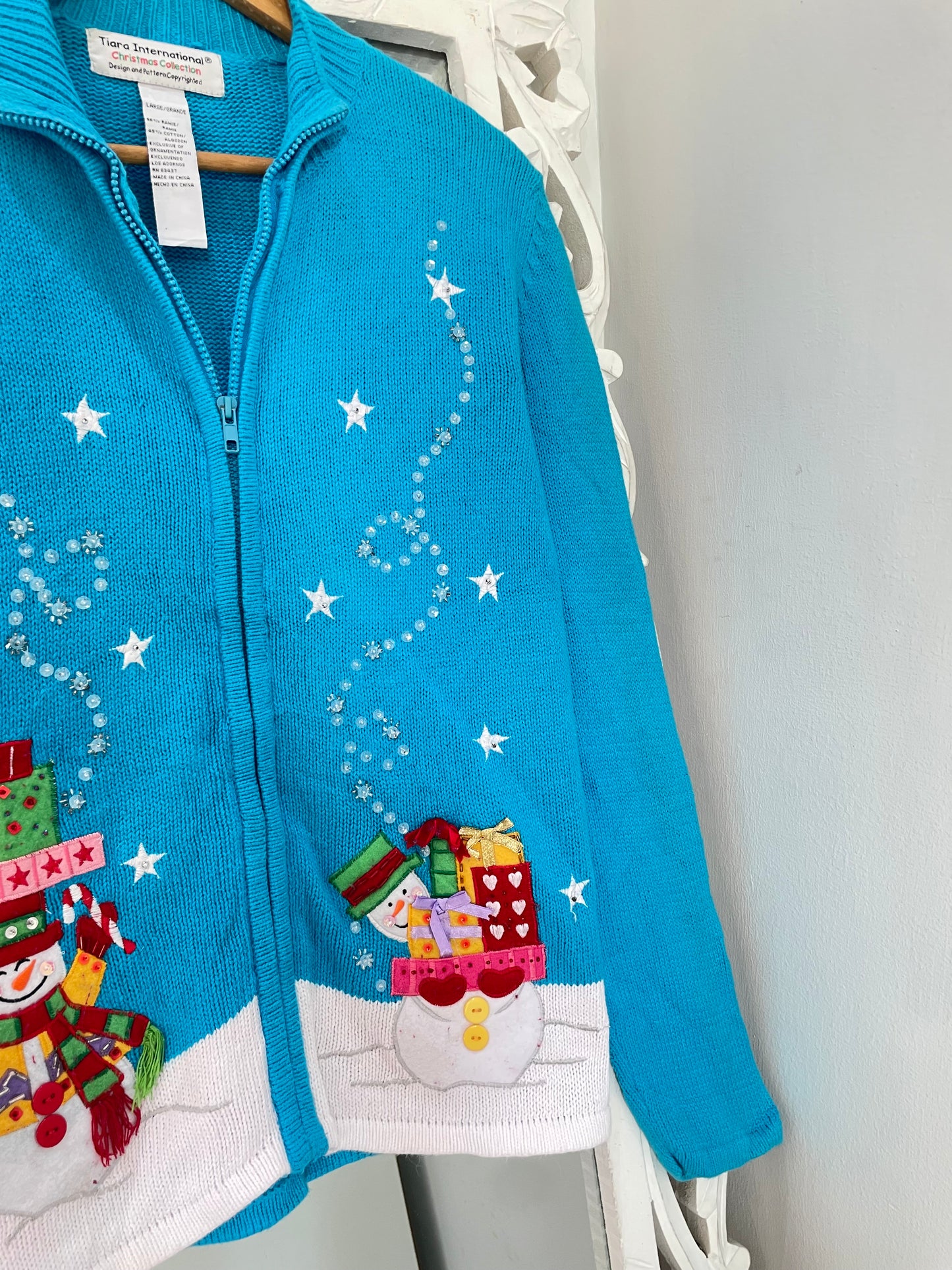 Tiara Embroidered Christmas Sweater-Bust 52