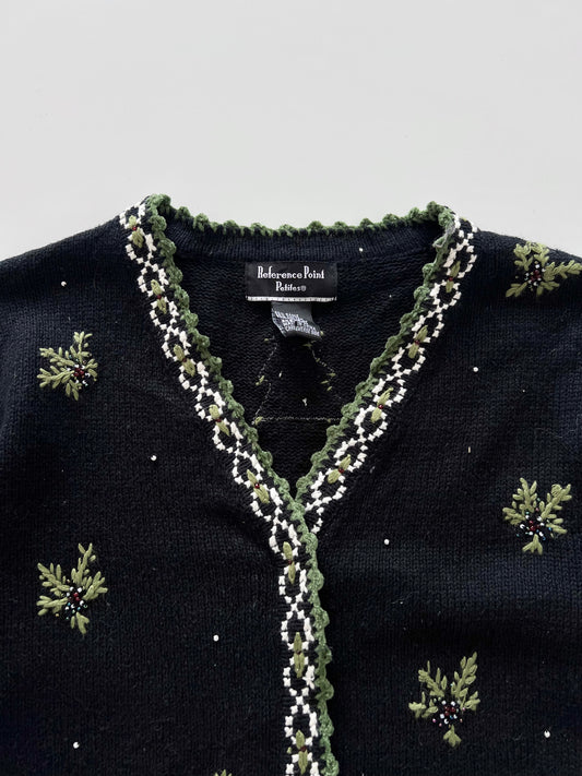 Reference Point Hand Embroidered Christmas Sweater-Bust 42