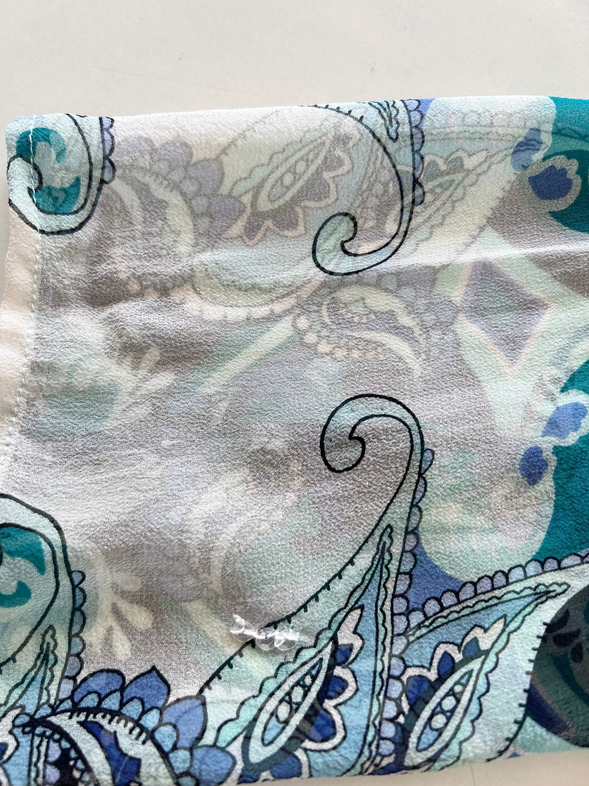Vintage Paisley 100% Silk Sheer Top-Bust 42