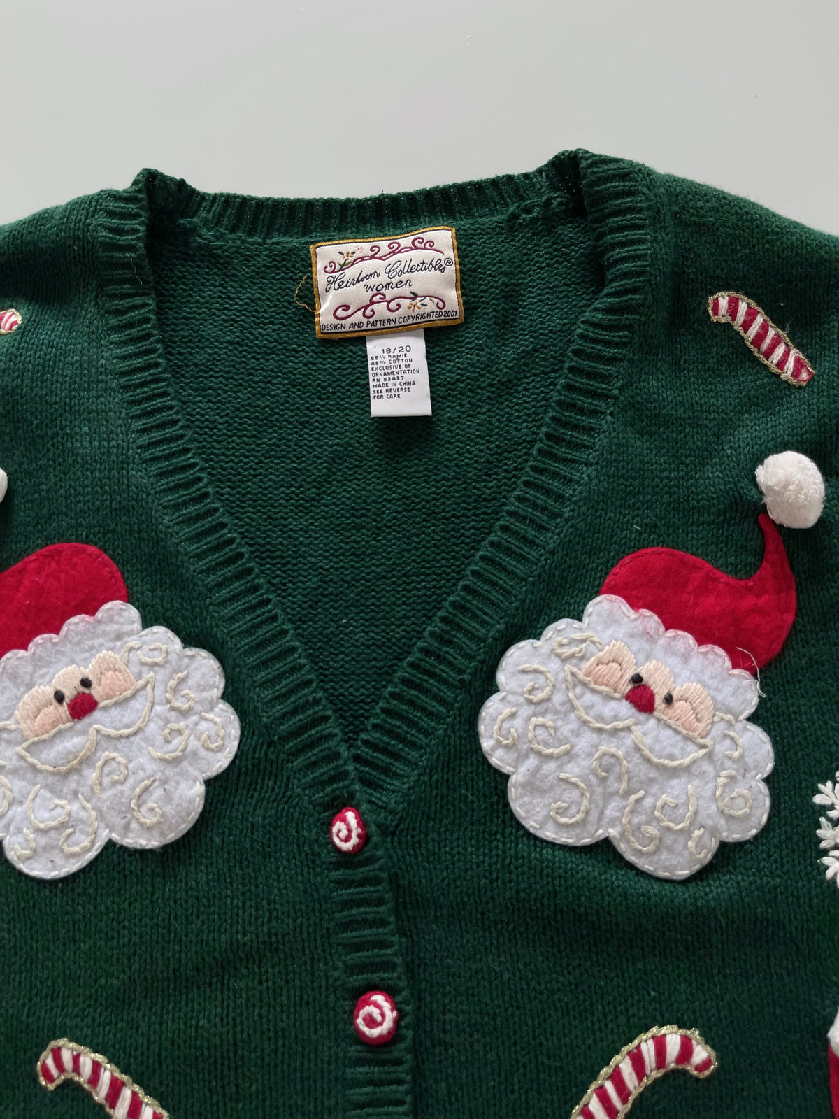 Heirloom Collectibles Embroidered Christmas Vest Sweater-Bust 50