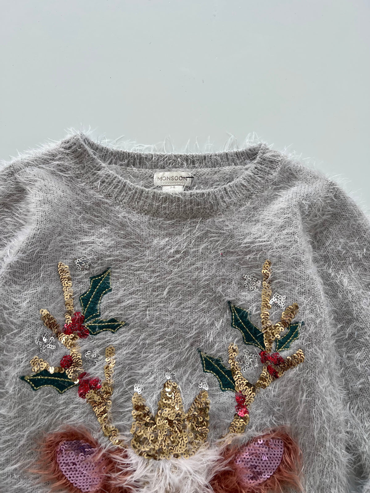 Monsoon Christmas Embroidered Sweater-Bust 32