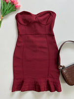 Load image into Gallery viewer, Maroon Tube Dress-Bust 30 to 32
