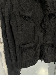 Chunky Cable Knit Zipper-Bust 34