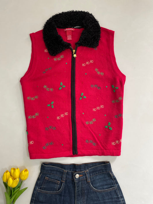 Vintage Embroidered Sweater Vest-Bust 42