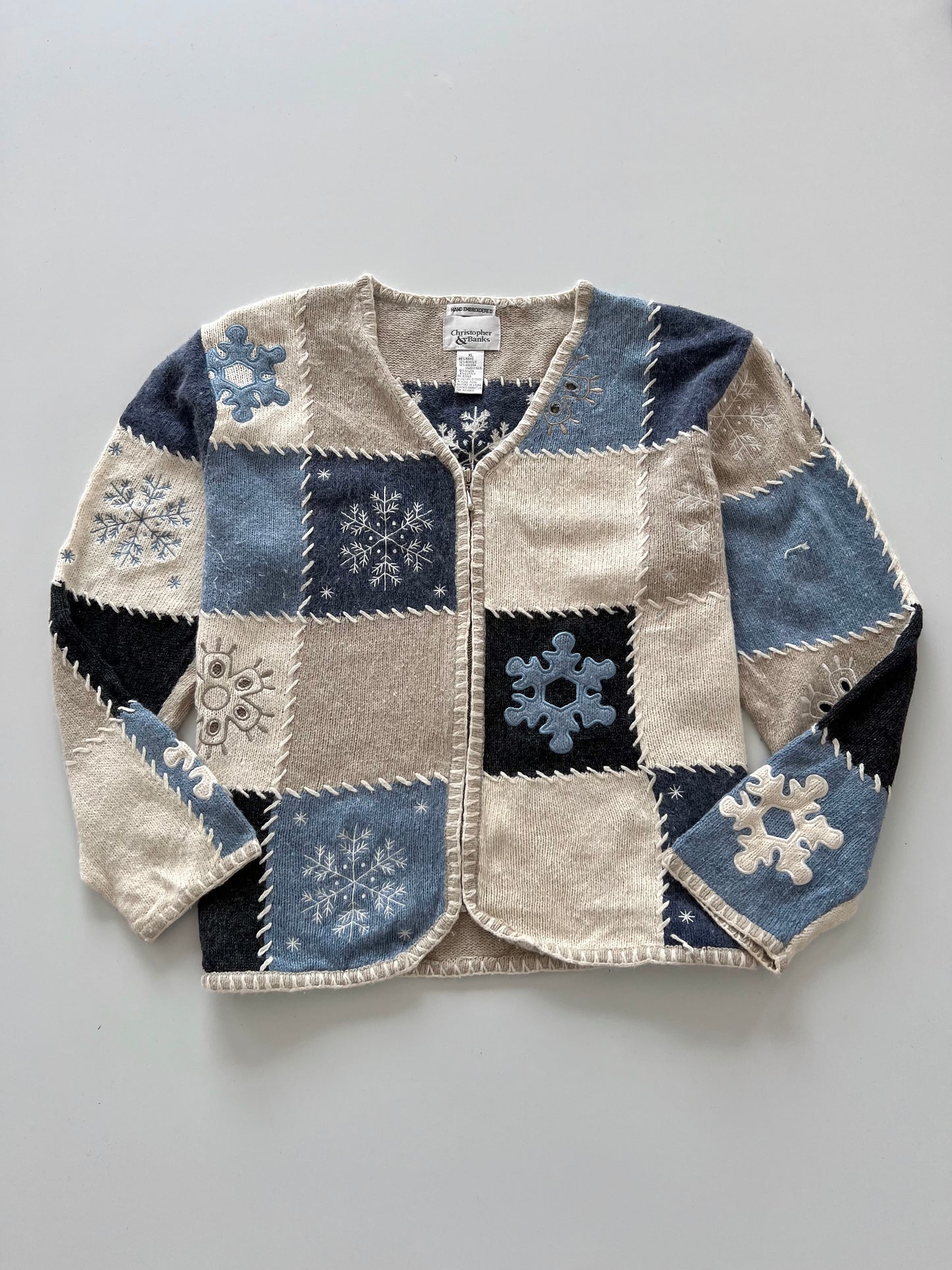 Christopher & Banks Hand Embroidered Zipper-Bust 48