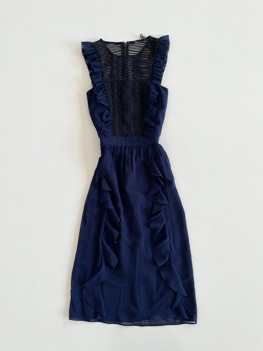 Vintage Ruffle Dress-Bust 32