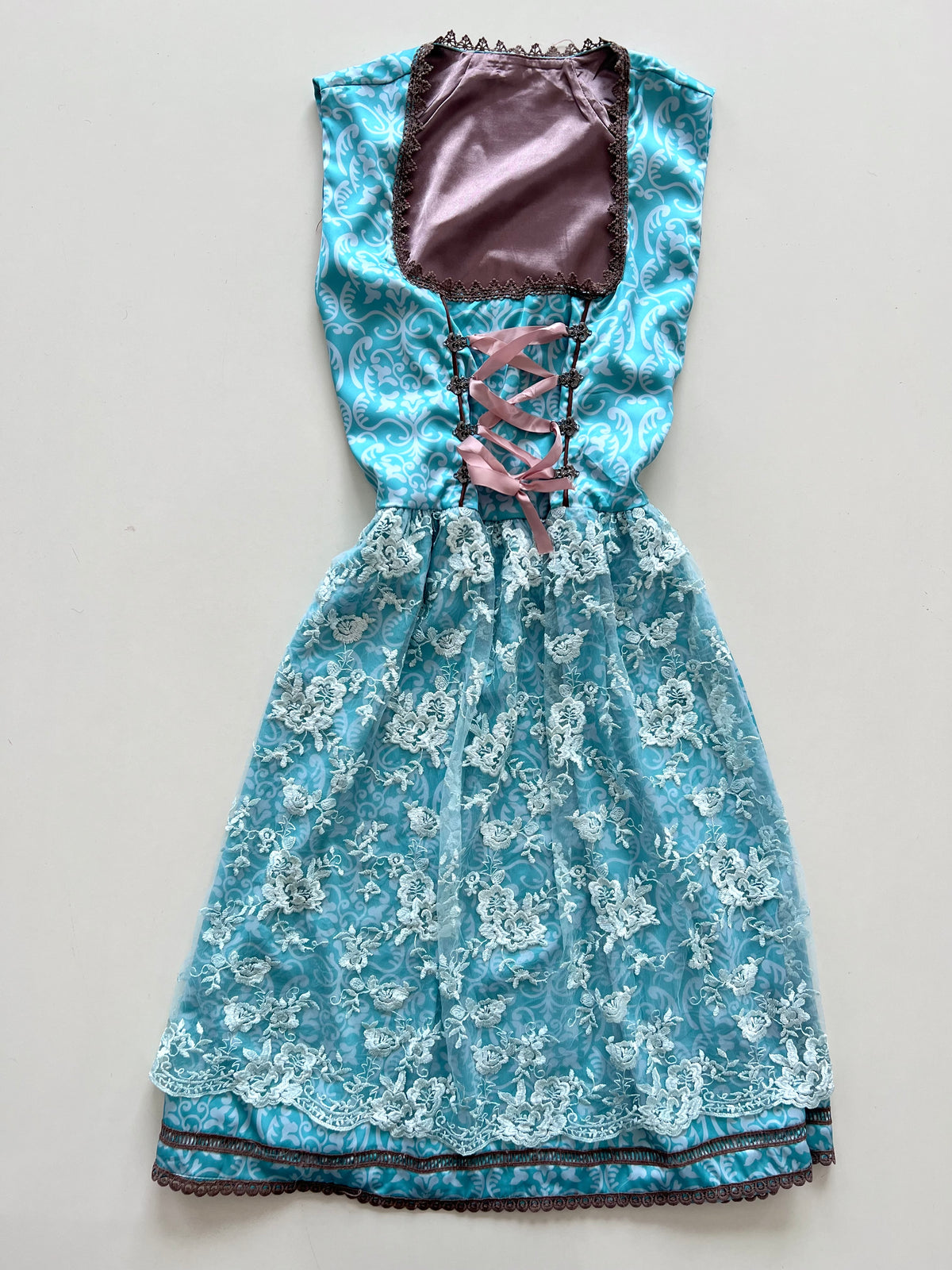 Vintage Satin & Lace Dress-Bust 46