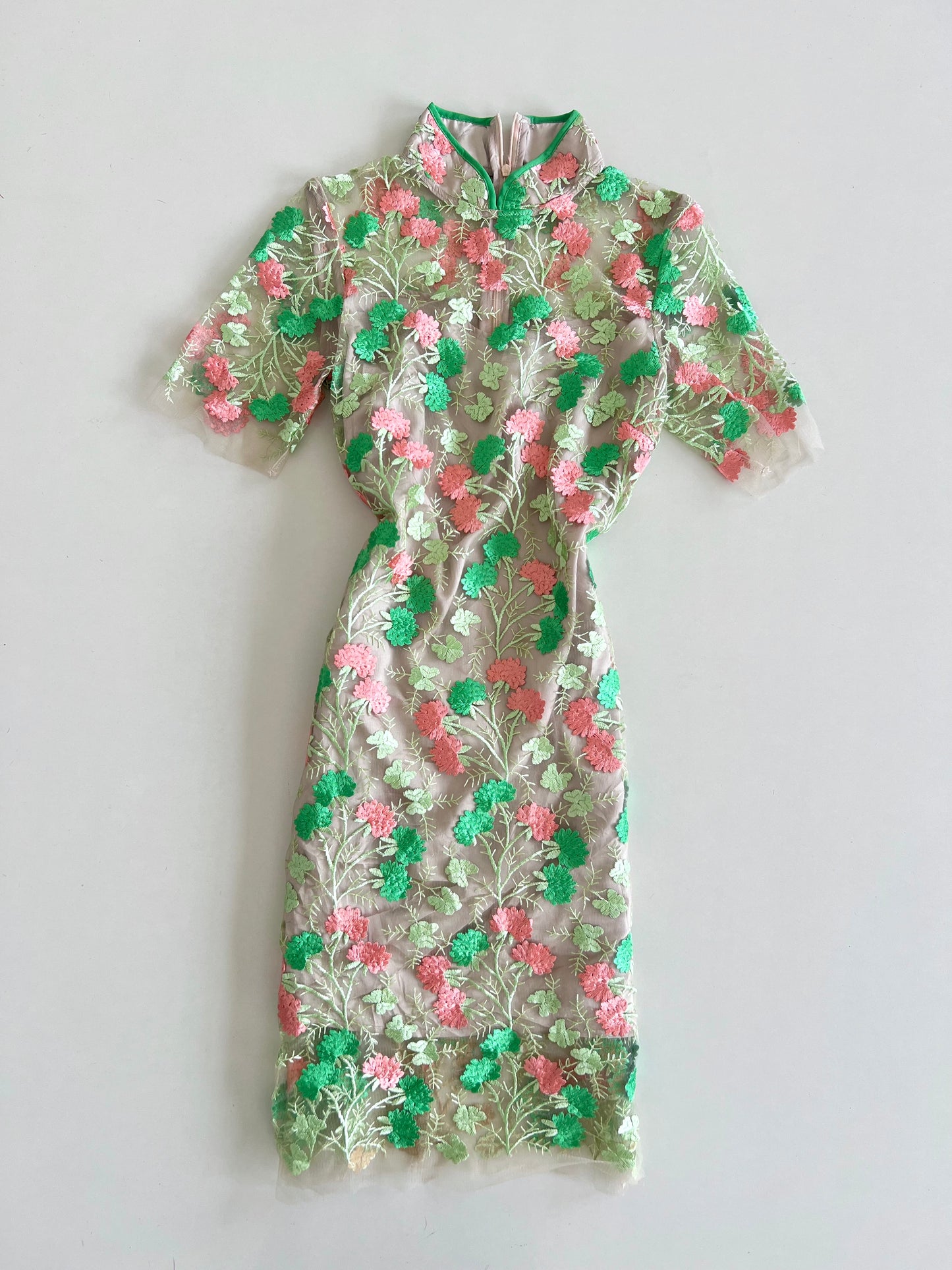 Vintage Lace Embroidered Dress-Bust 30