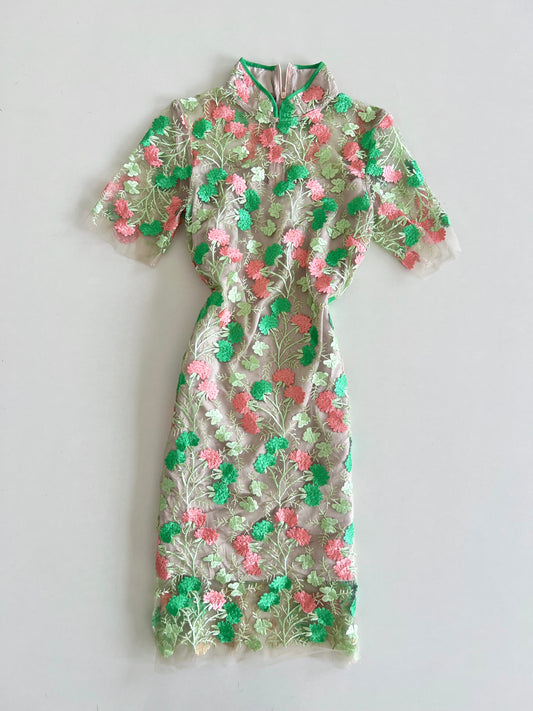 Vintage Lace Embroidered Dress-Bust 30