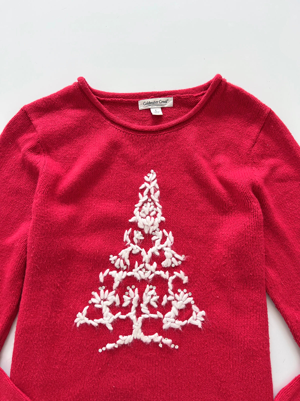 Coldwater Creek Embroidered Christmas Sweater-Bust 42