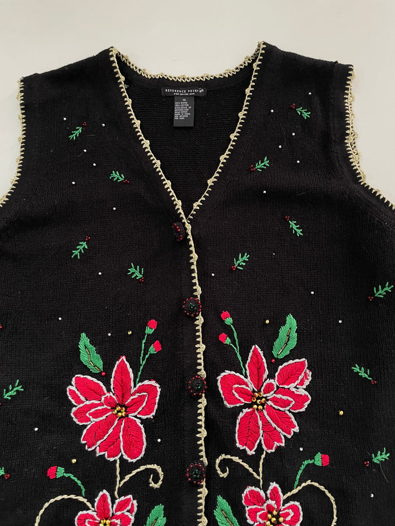 Reference Point Embroidered Sweater Vest-Bust 46