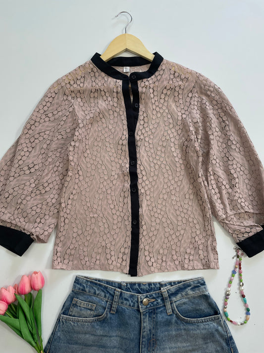 Jinleiaidi Semi Sheer Shirt-Bust 34