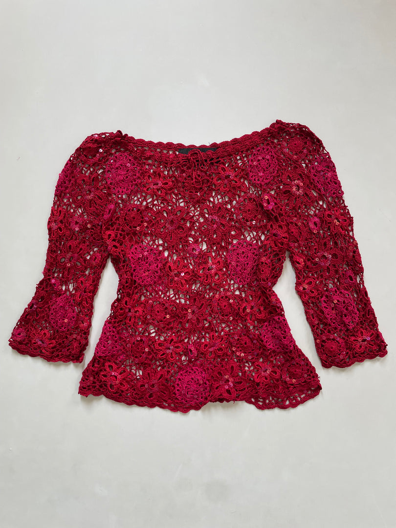 Sequin Crochet Top-Bust 34 to 36