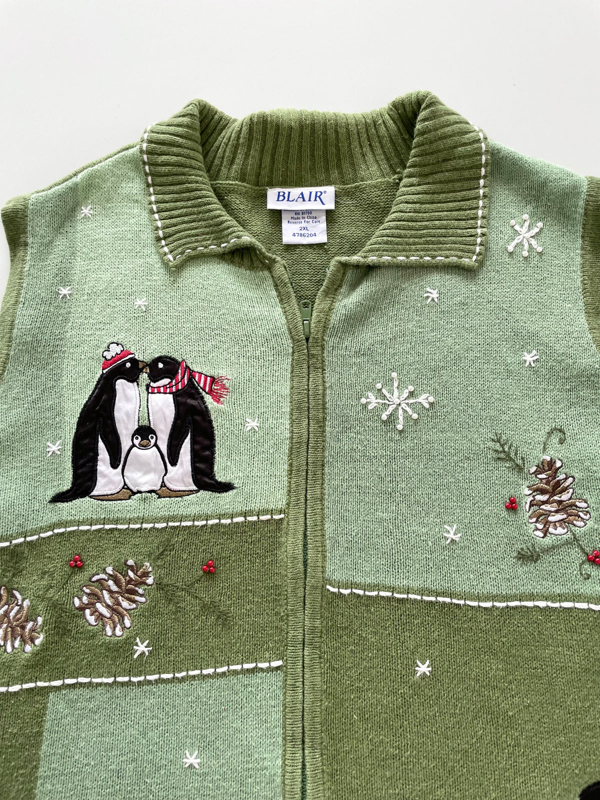 Blair Christmas Embroidered Vest Sweater-Bust 54