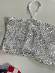 White Sequin Top-Bust 30 to 34