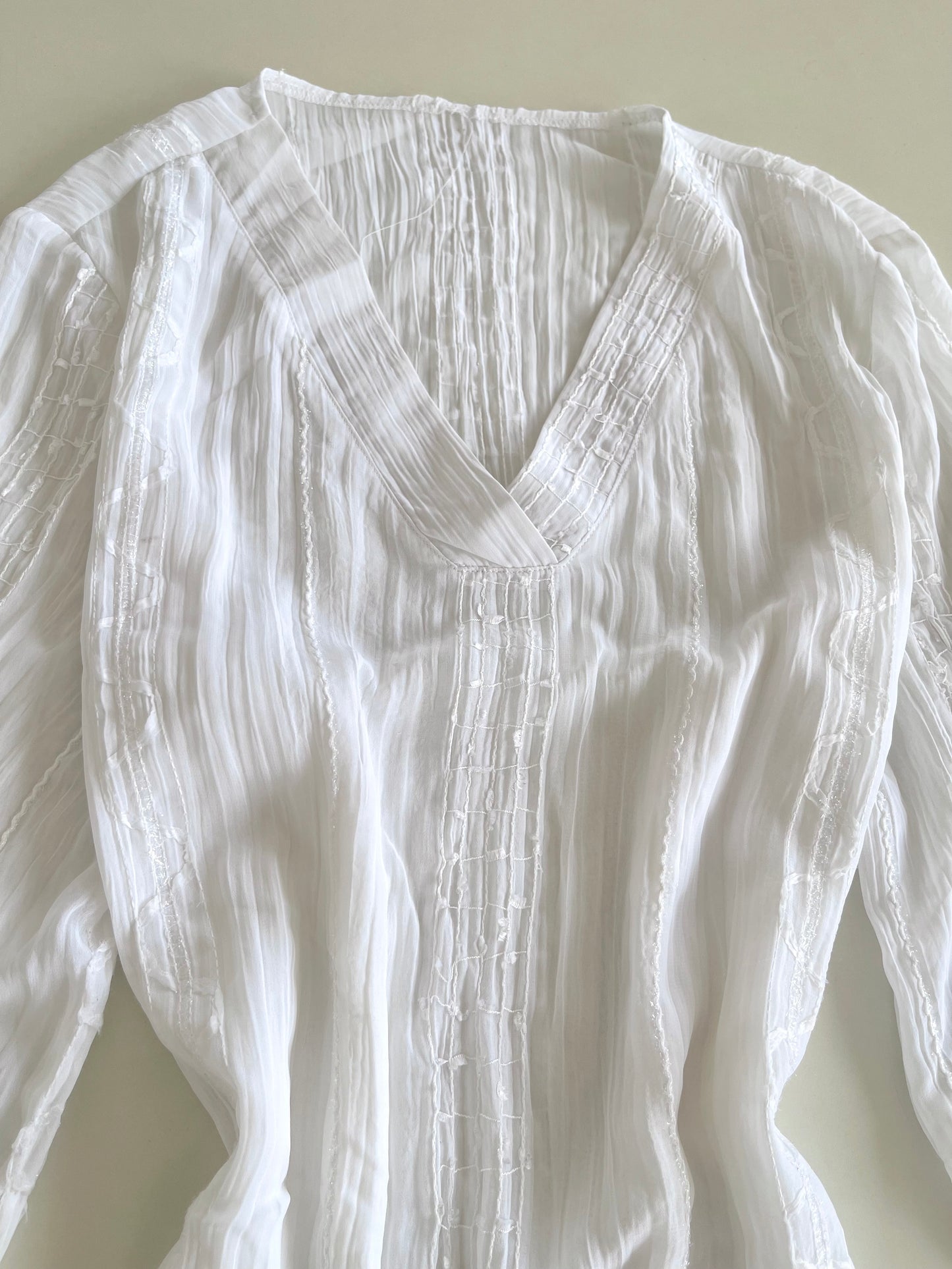 Sheer Embroidered Kurta-Bust 48