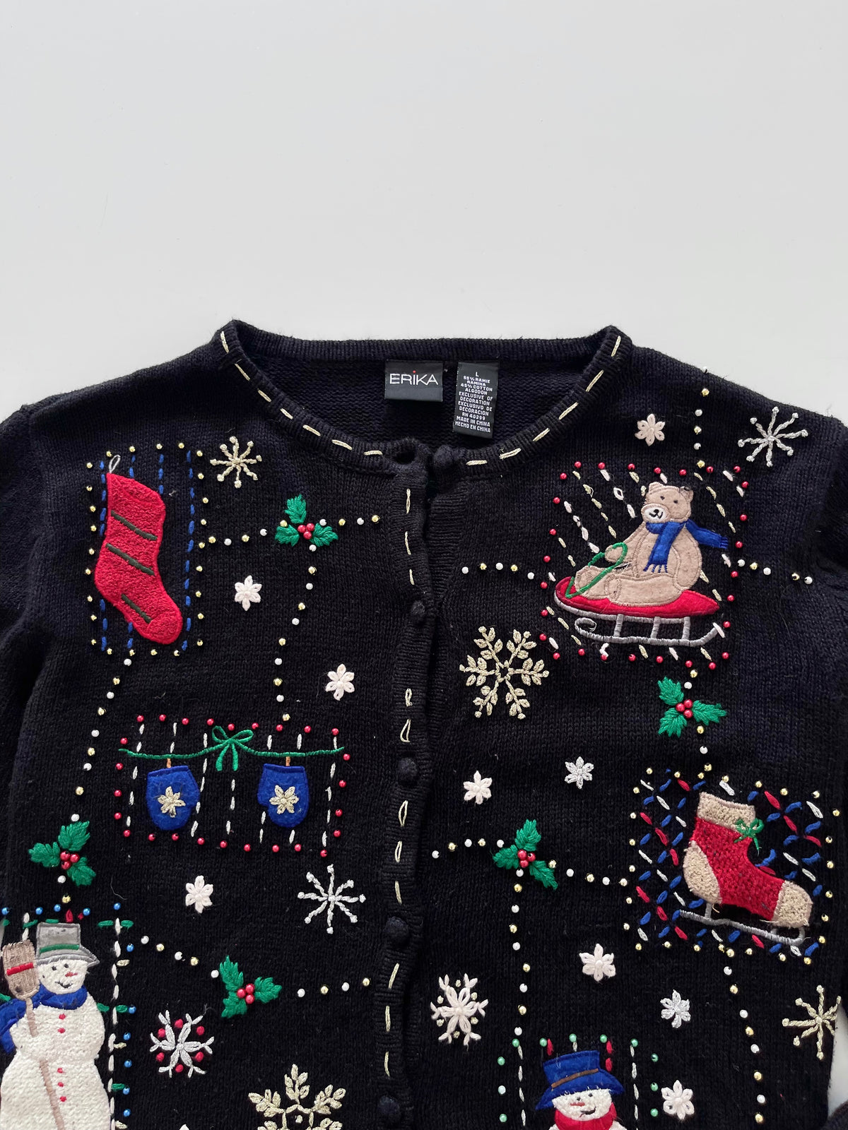 Erika Christmas Embroidered Sweater-Bust 48