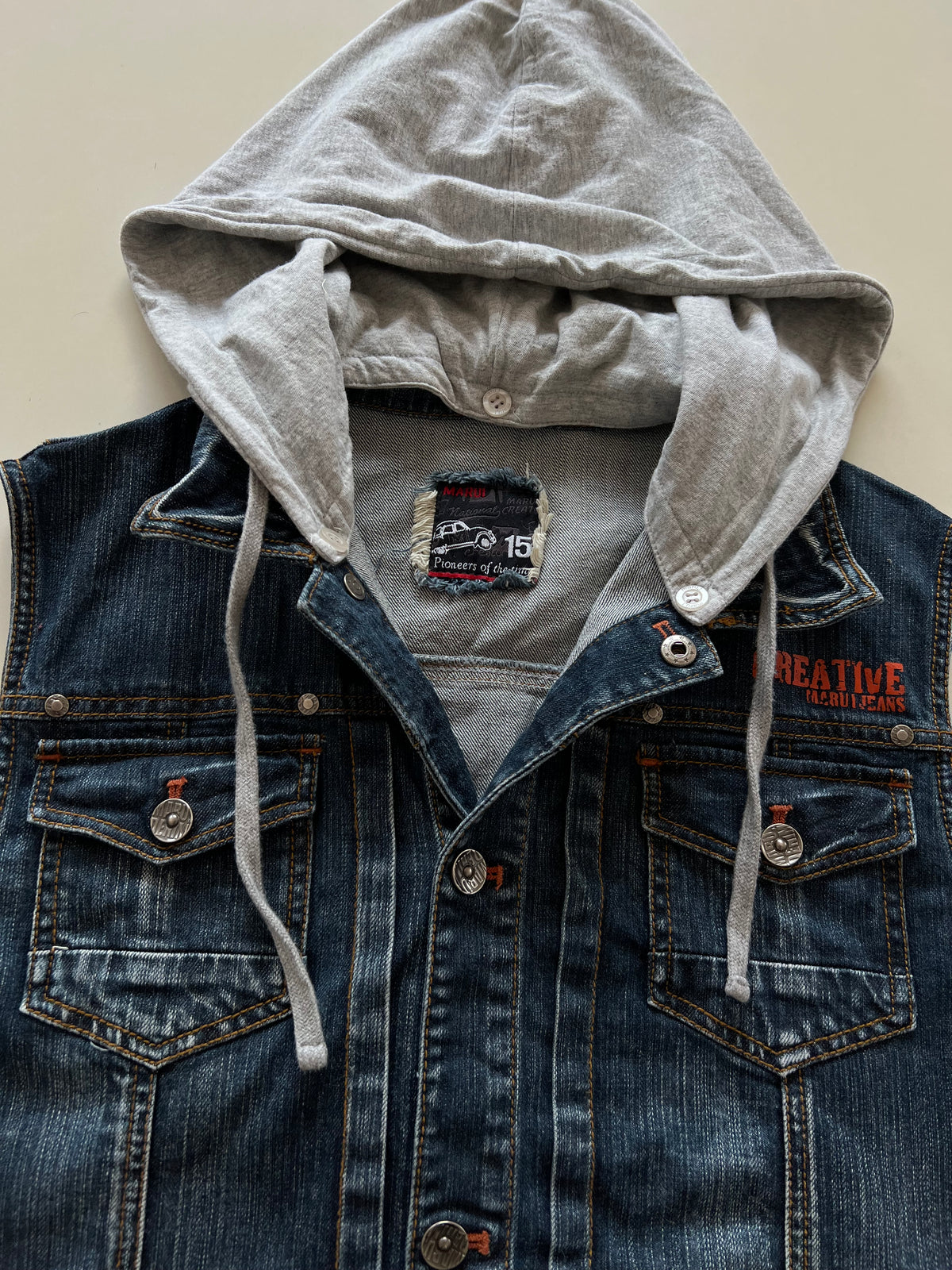 Marui Hoodie Denim Vest-Bust 40