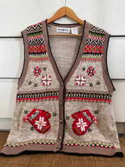 Embroidered Christmas Sweater-Bust 40