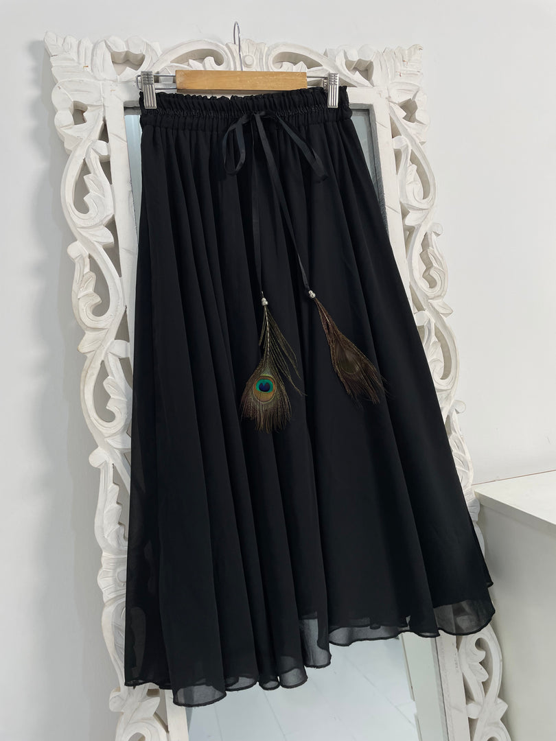 Peacock Feather Skirt-Waist 26 to 32