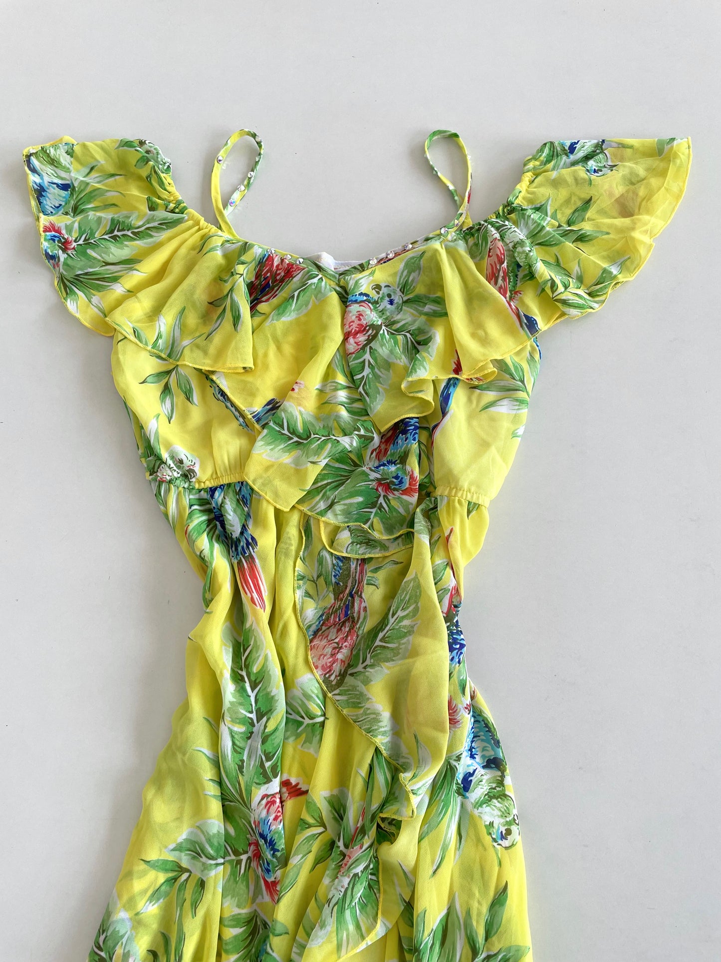 Lime Forest Sheer Dress-Bust 34