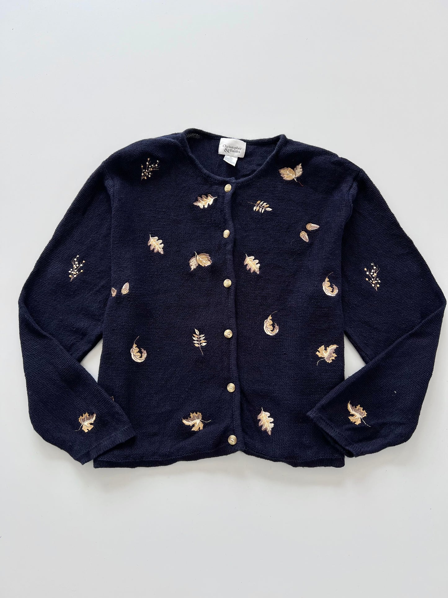 Christopher & Banks Embroidered Sweater-Bust 50