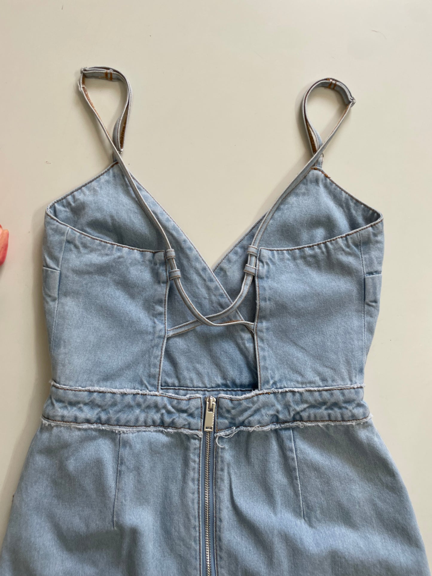 ICE BLUE DENIM DRESS - BUST 30 to 32