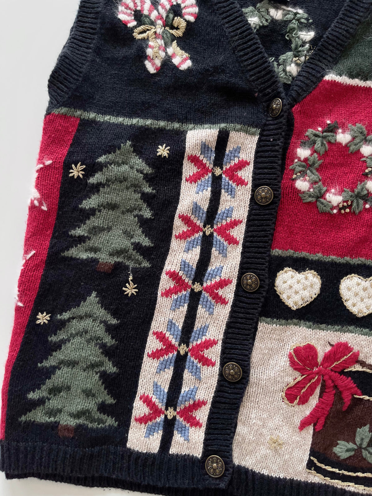 Nutcracker Embroidered Christmas Vest Sweater-Bust 44