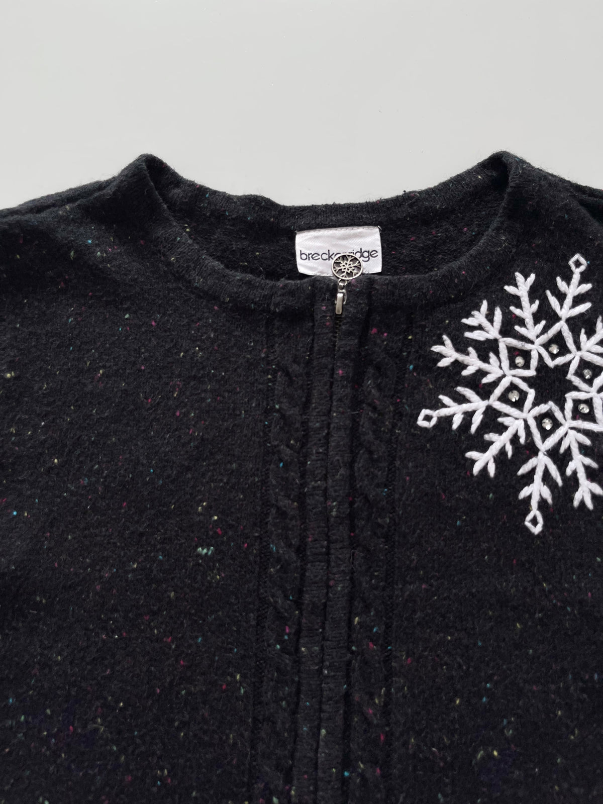 Breckenridge Christmas Embroidered Vest Sweater-Bust 42