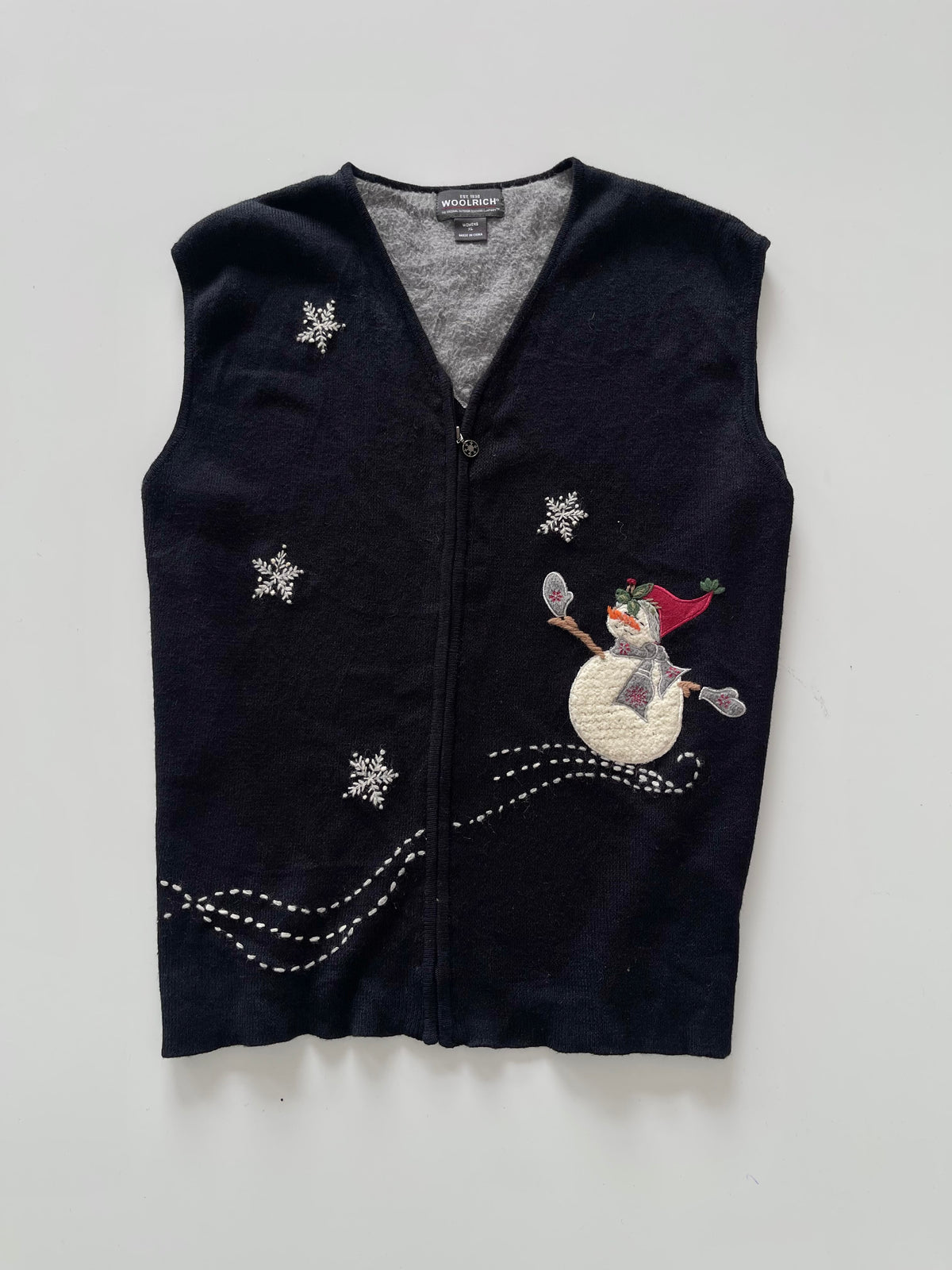 Woolrich Embroidered Christmas Vest Zipper-Bust 46
