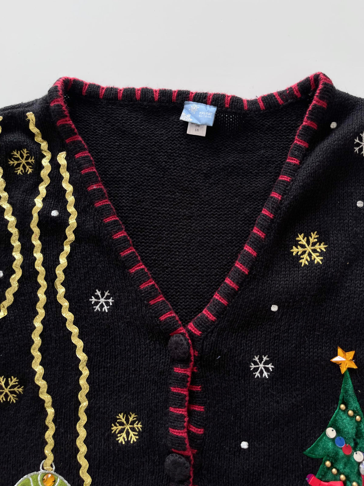 Holiday Editions Embroidered Christmas Vest Sweater-Bust 48